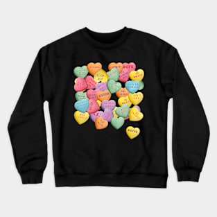 Vintage Candy Conversation Hearts for Anti Valentines Day Crewneck Sweatshirt